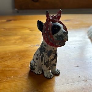 Vintage Antique Toothache Dog metal